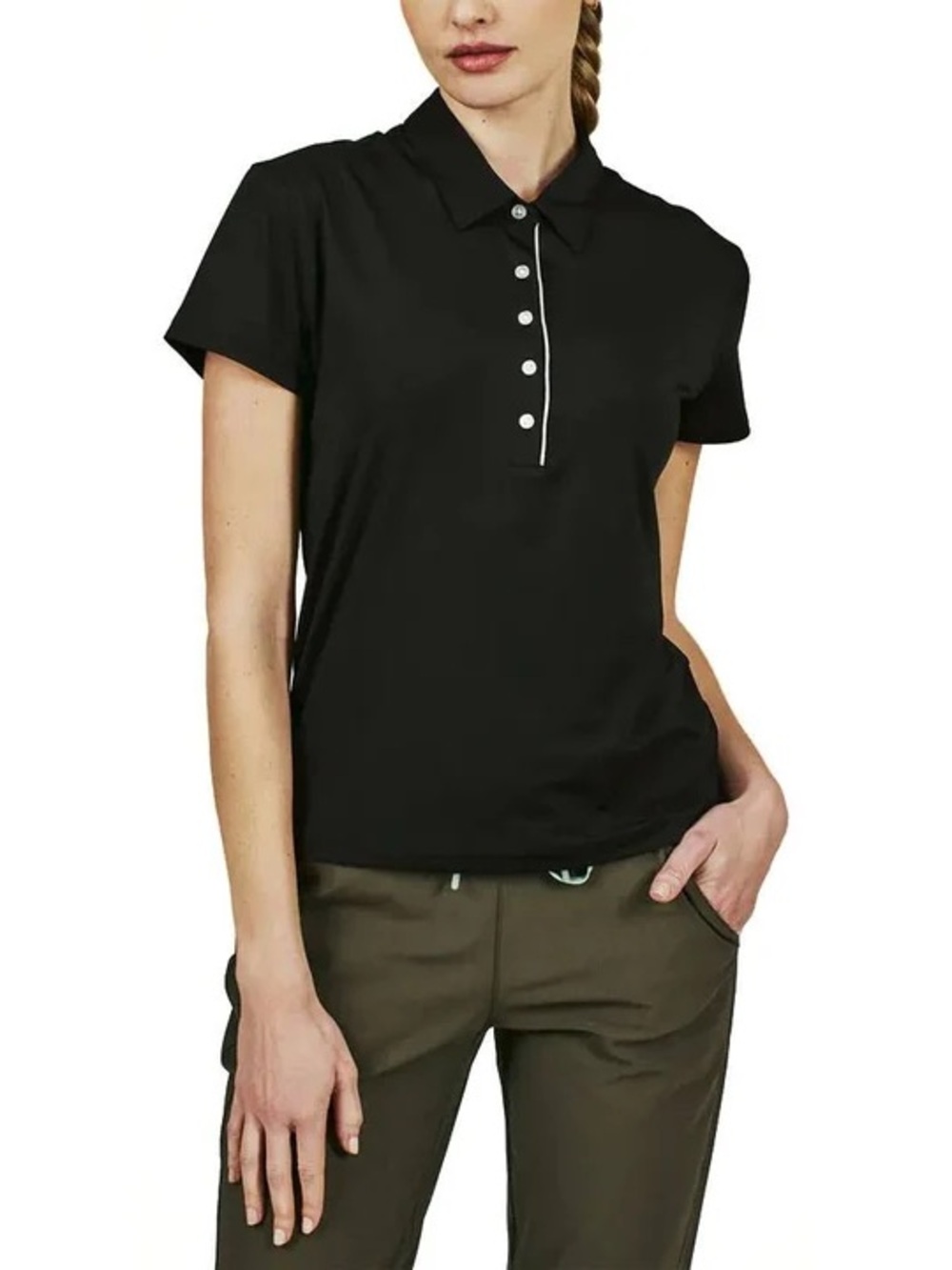 7 Diamonds Sade Golf Polo Black - Size S